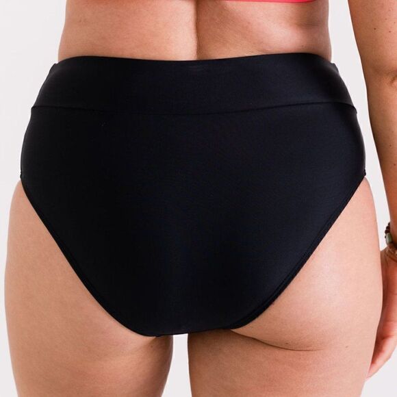 NWT MidRise Full Coverage Briefs Bikini Swim Bottom in Black - Picture 5 of 13